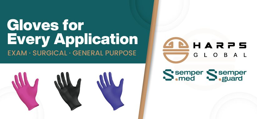 Various colors of medical gloves